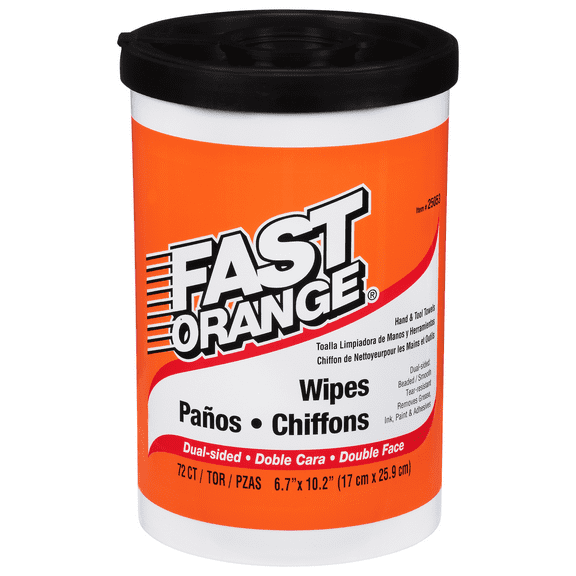 Permatex Fast Orange Hand Cleaner Wipes, 72-Count Container Clean Scent - 25053