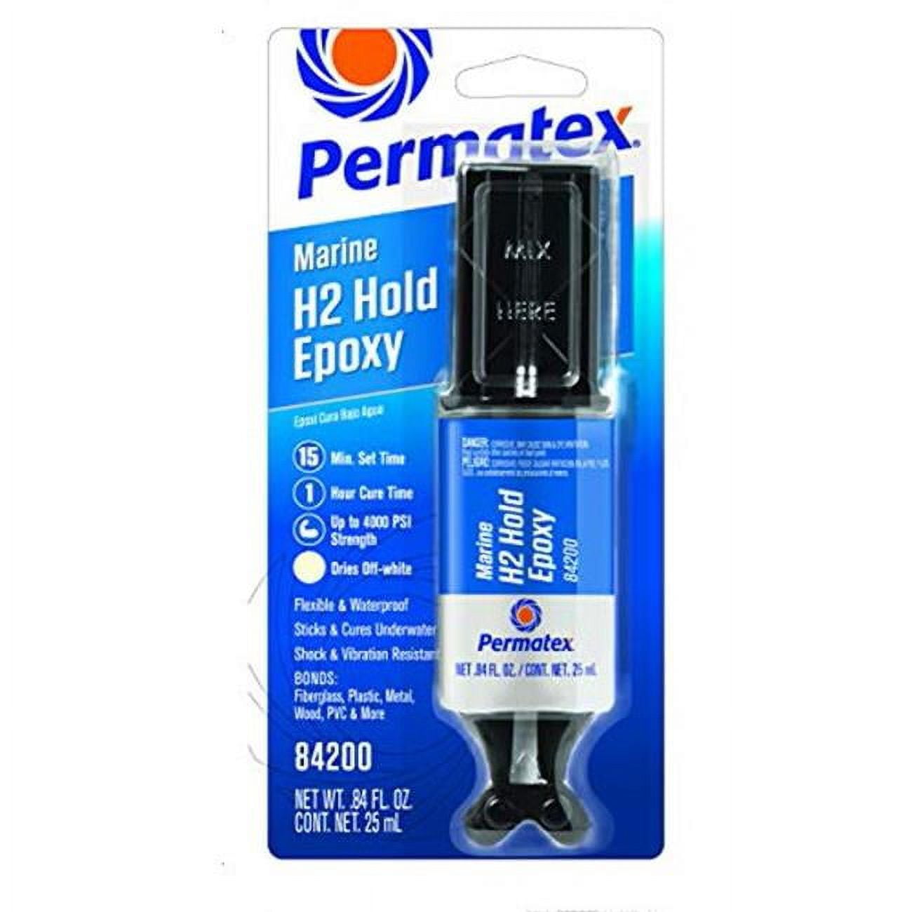Marine H2 Hold Epoxy, 25 ml Dual Syringe, Carded PERMATEX® 84200
