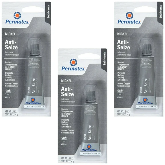 Permatex Nickel Anti-Seize High Temperature Lubricant 0.5 FL oz Tube Set of 3