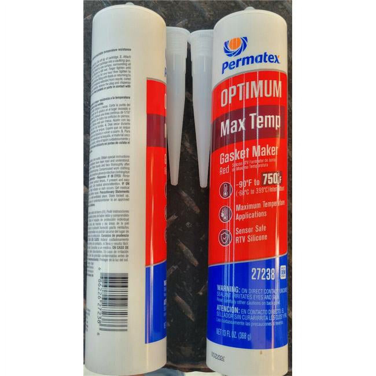 Stanley High Temp RTV Silicone Gasket Maker (2 Pack) – Red, 2.36oz Tubes For Automotive Sealing