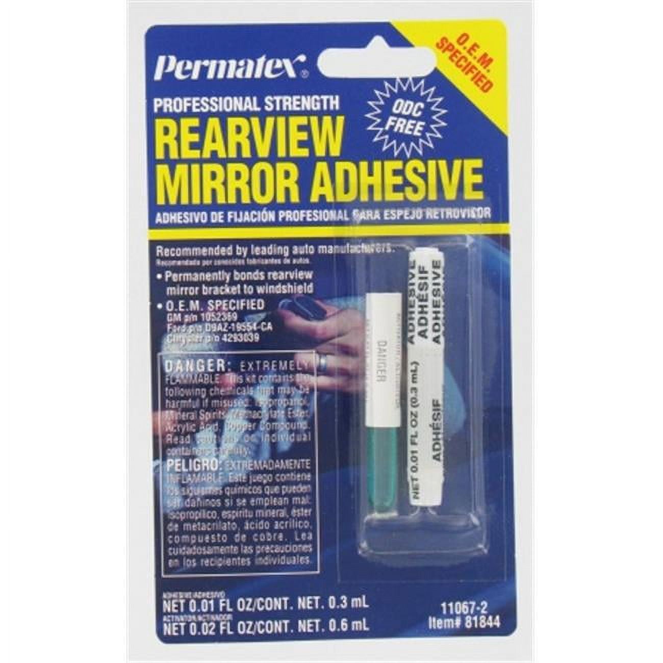 Permatex 81840 Professional Strength Extreme Rearview Mirror Adhesive Pack  of 2