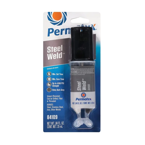 Permatex Steel Weld Epoxy 84109 5-Minute Multi-Metal Epoxy Adhesive 0.84 oz.