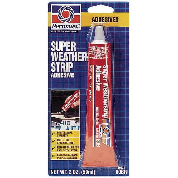 Permatex 80638 Super Weatherstrip Adhesive, 2 oz., Yellow