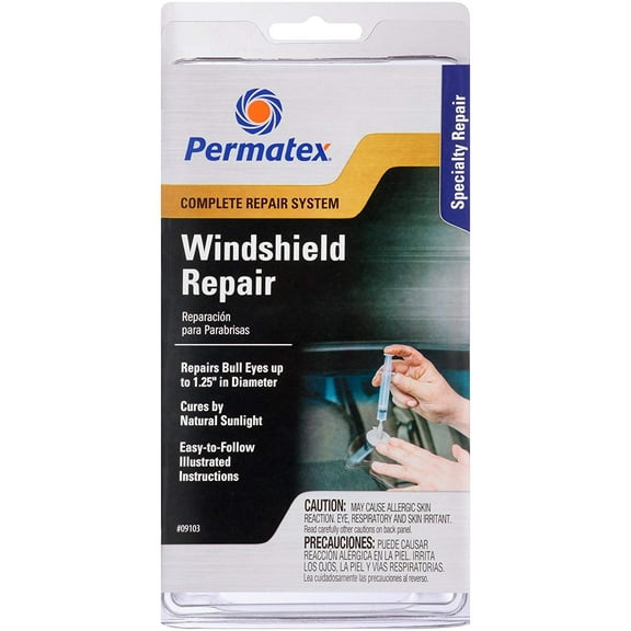 Permatex Windshield Repair Kit, Automotive Glass Repair Tool, 1 1/4" Bullseye Damage Repair
