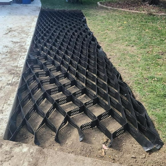 Permeable Pavers for Driveways 2inch, Concrete/ Pebbles/ Soil Filling Geogrid Foldable Geo Grids for Parking Lots Shed Base Garden, Gravel Grid Granite Stabilizer ( Color : WxL , Size : 3X3m/9.8X9.8ft