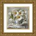thumbnail image 1 of Perminova, Elena 26x26 Gold Ornate Wood Framed with Double Matting Museum Art Print Titled - White Flowers in Vase, 1 of 4