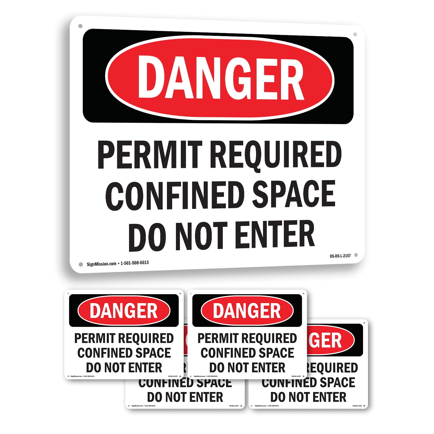 Permit Required Confined Space Do Not Enter OSHA Danger Rigid Plastic ...