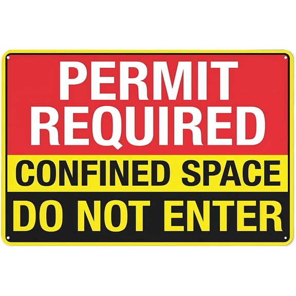 Permit Required Confined Space Do Not Enter Sign - 8"x12" Premium Aluminum Yard Sign, Sun-Proof, Rust-Free for Home, Workplace