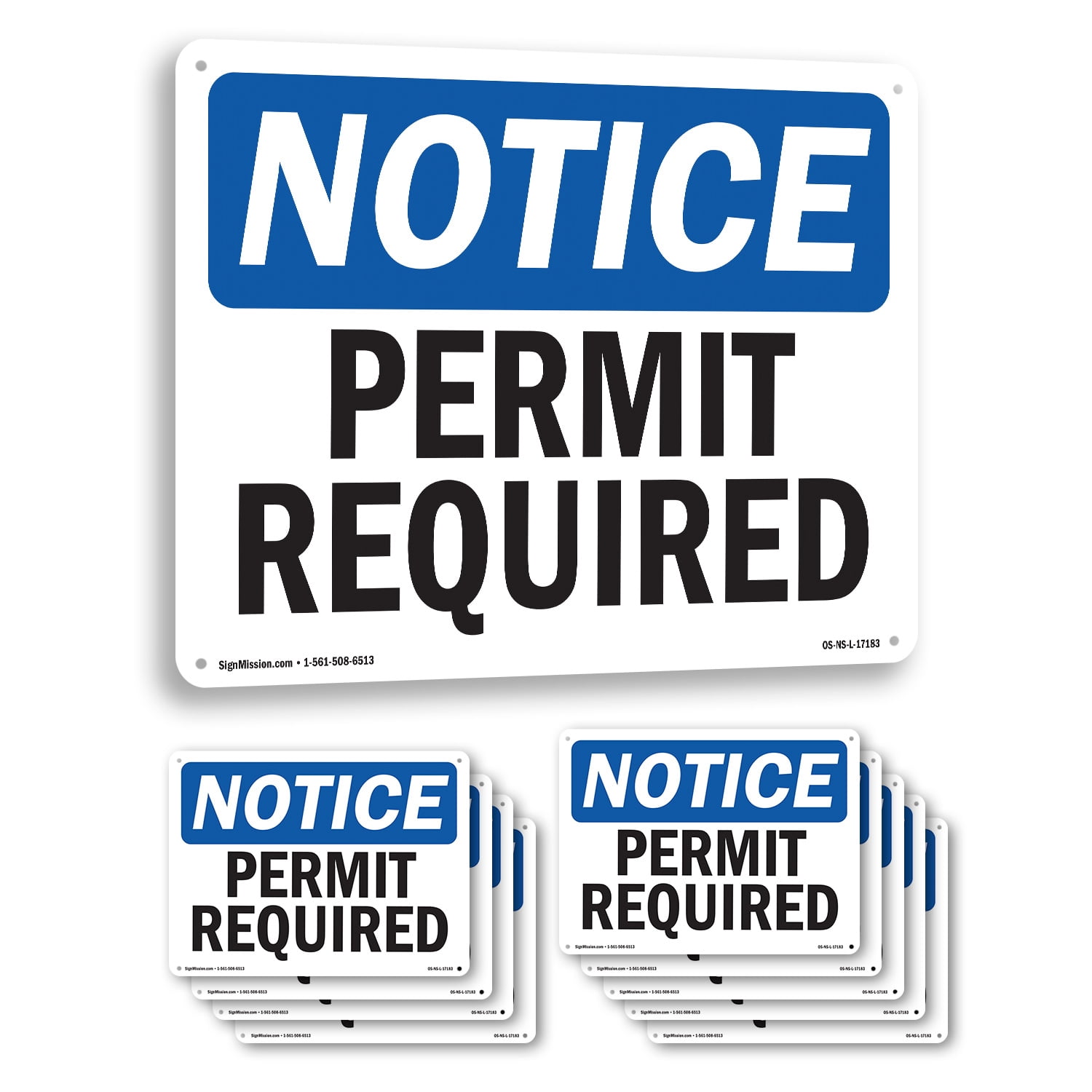 Permit Required OSHA Notice Rigid Plastic Sign 18 Inch x 12 Inch - 10 ...
