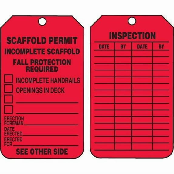 Accuform Sfty Tag,5 3/4in H,3 1/4in W,Plstc ,PK25 TRS320PTP