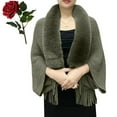 thumbnail image 1 of Permitime Shawl Knitting Thick Women's Loose Shawl With Collar Soft Warm Knitted Shawls & Wraps Women Shawls for Winter Sweater Wraps And Shawls Travel Scarf with Hidden Pocket Womens Wrap Coat with, 1 of 4