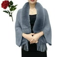 thumbnail image 1 of Permitime Shawl Knitting Thick Women's Loose Shawl With Collar Soft Warm Knitted Shawls & Wraps Women's Scarves Wraps Cover up for Dresses Formal Womens Shawl Wrap Scarf Jackets Blanket Jackets for, 1 of 4