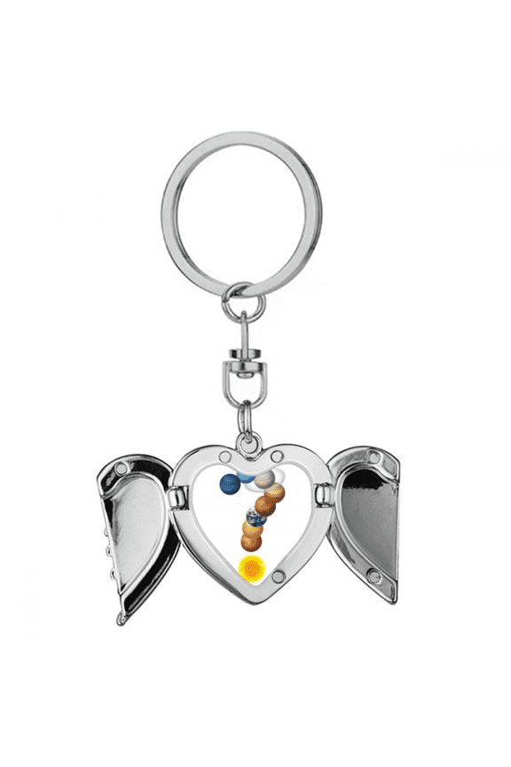 Permutation Combination Planetary Question Marks Heart Angel Wing Key Chain Holder