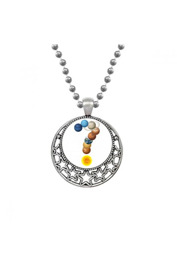 Permutation Combination Planetary Question Marks Necklaces Pendant Retro Moon Stars Jewelry