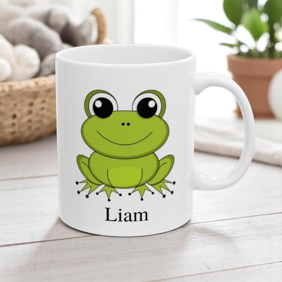 Pernalized Coffee Mug, Custom Name, Frog Lovers Gift, Funny Amphibian Birthday Mug.