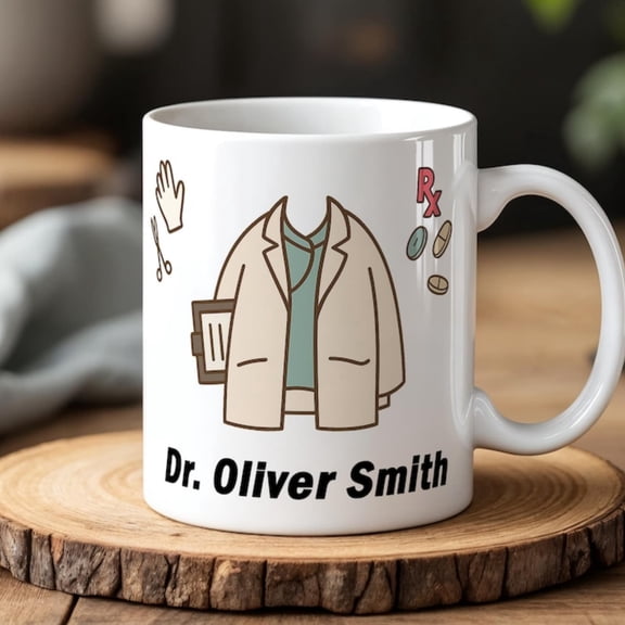 Pernalized Doctor Mug with Name Custom Medil Gift Phicians Nurses Healte Workers Stethoscope Lab Coaoffee Cup.