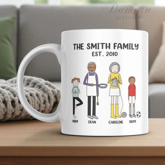 Pernalized Family Hobby Mug Coffee Cup, Birthday gift Mom, Cistmas Gif Dad.