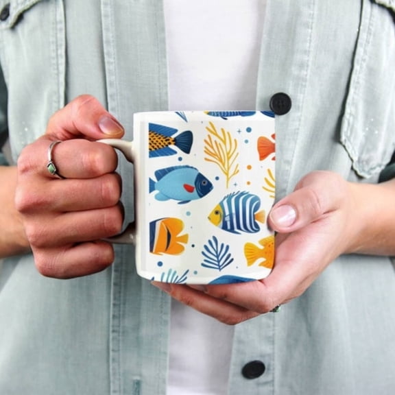 Pernalized Fish Mug, Aquarm Coffee Cup, Father's Day Gift.