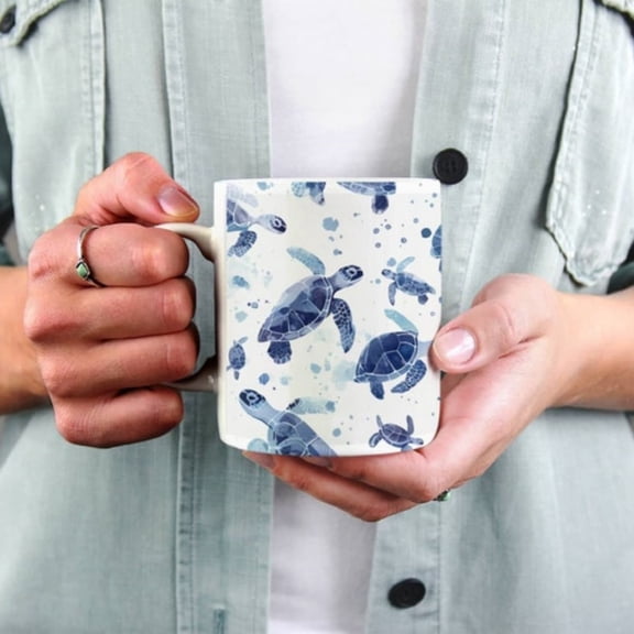 Pernalized Sea Turtle Coffee Mug Beach Lover Gift.