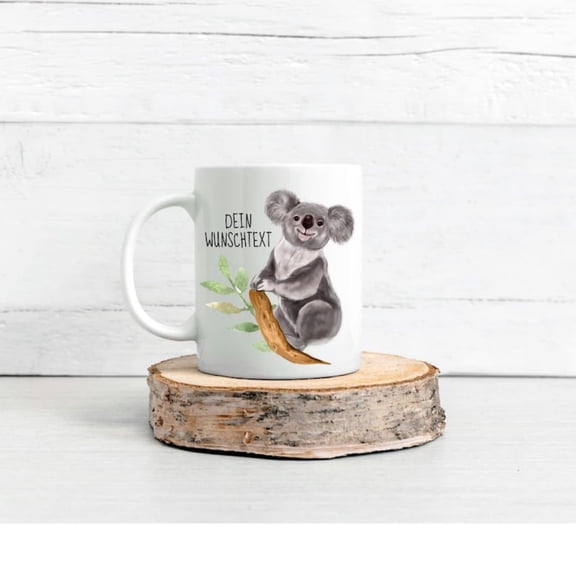 Pernalized ceramic coffee mug with koala bear, pernalized gift mom or girriend, birthday gift her, tea cup with animal print.