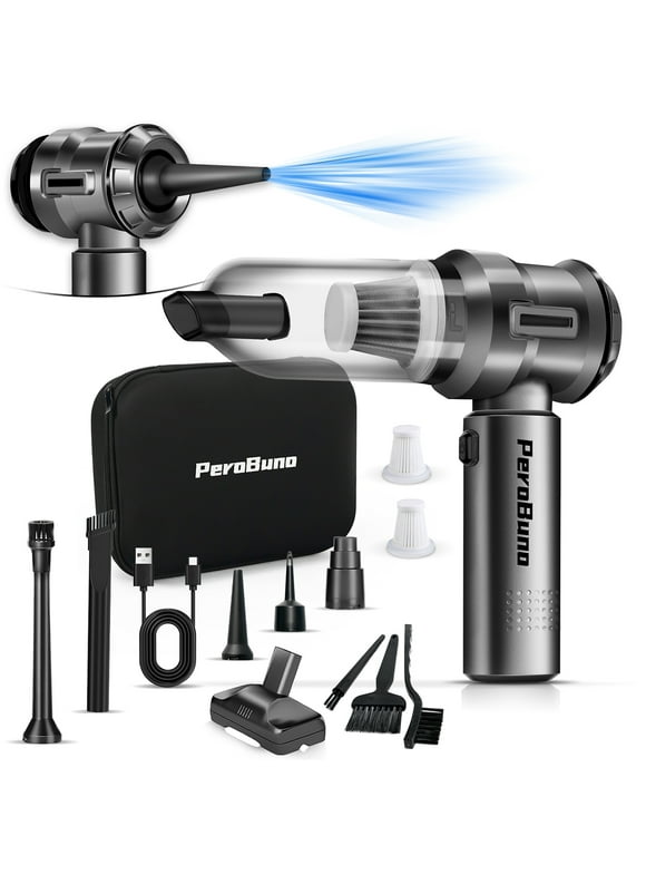 PeroBuno Handheld Vacuum Cordless, 18000PA 2 in 1 Rechargeable Car Vacuum & Air Duster with 3 Gear, 35 Mins Runtime, New