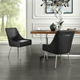thumbnail image 1 of Posh Living Perogo Faux Leather Dining Chair in Black (Set of 2), 1 of 7