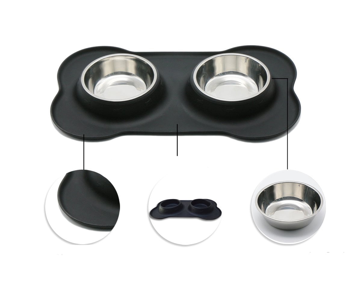 URPOWER 2-in-1 Elevated Slow Feeder Dog Bowls with No Spill Dog Water Bowl  4 Height Adjustable Raised Dog Bowl Non-Slip Dog Food and Water Bowls with