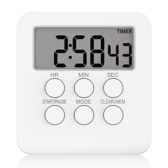 Peroptimist Multifunctional Kitchen Timer, with Sound and Light Signal, Ideal for Cooking, Eating, Doing Homework, Gym Workouts, Sports, Games, Office and Classroom Timer Activities