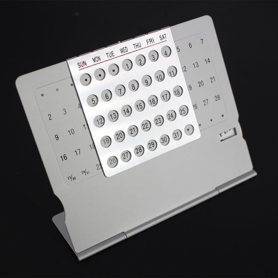 Perpetual Desk Calendar Aluminum Tabletop 100 Year Calendar for Office Desk and Home Decor