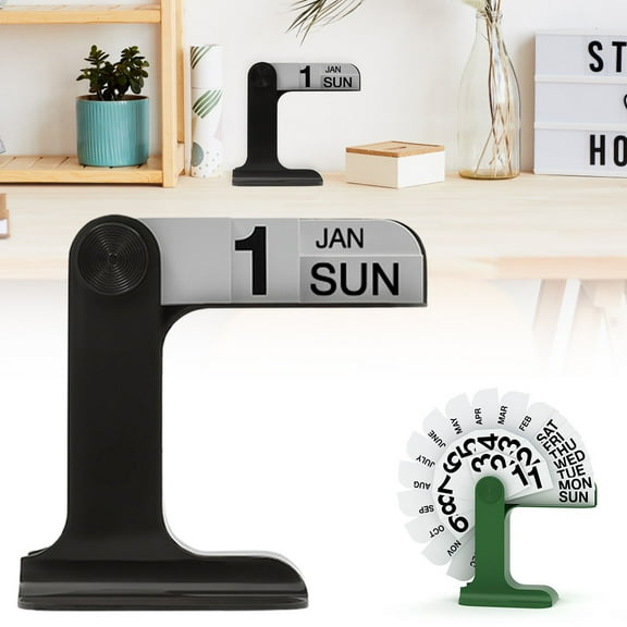 Perpetual Flip Desk Calendar 2025-2026, Daily, Weekly & Monthly Organizer for Home, Office & Stylish Desktop Decoration Black