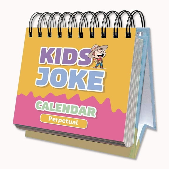 Eterna Goods Perpetual Kids Jokes Calendar, Daily Desk Calendar with 365 Pages of Kid-Friendly Jokes, Reusable, 5.75 x 5.25 in