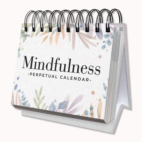 Eterna Goods Perpetual Mindfulness Calendar, Daily Desk Calendar with Mindfulness Prompts, Reusable Every Year, 5.75 x 5.25 in