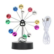 Perpetual Motion Machine,Electronic Swing Ball Desk Perpetual Motion Physical Science Toy ,USB Battery Dual Use Ferris Wheel Balance Toy Tabletop Decorative Ornaments