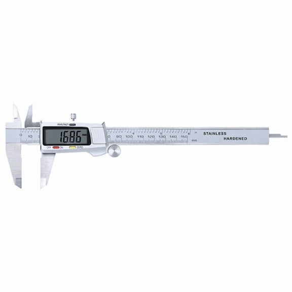 Perpetual PMU Silver 6 Inch Digital Caliper - 150mm Stainless Steel Vernier Caliper with Large LCD Screen, High Precision Micrometer Measuring Tool for Depth, Inner, Outer Diameter & Step
