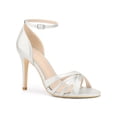 thumbnail image 1 of BLISSFUL STEP Ankle Strap Open Toe Stiletto High Heels Sandals for Women Silver 6, 1 of 7