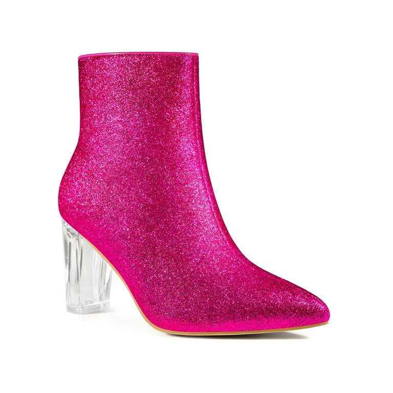 Clear block heel boots sales
