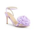 thumbnail image 1 of BLISSFUL STEP Flower Open Toe Slingback Stiletto Heels Ankle Strap Sandals for Women Purple 7, 1 of 6