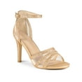 thumbnail image 1 of BLISSFUL STEP Glitter Ankle Strap Stiletto Heels Sandals for Women Rose Gold 7.5, 1 of 6