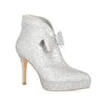 thumbnail image 1 of BLISSFUL STEP Women's Ankle Boots Platform Stiletto Heel Glitter Bow Decor Booties Silver 6, 1 of 7