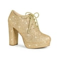 thumbnail image 1 of BLISSFUL STEP Glitter Platform Chunky Heel Lace Up Booties for Women, 1 of 5
