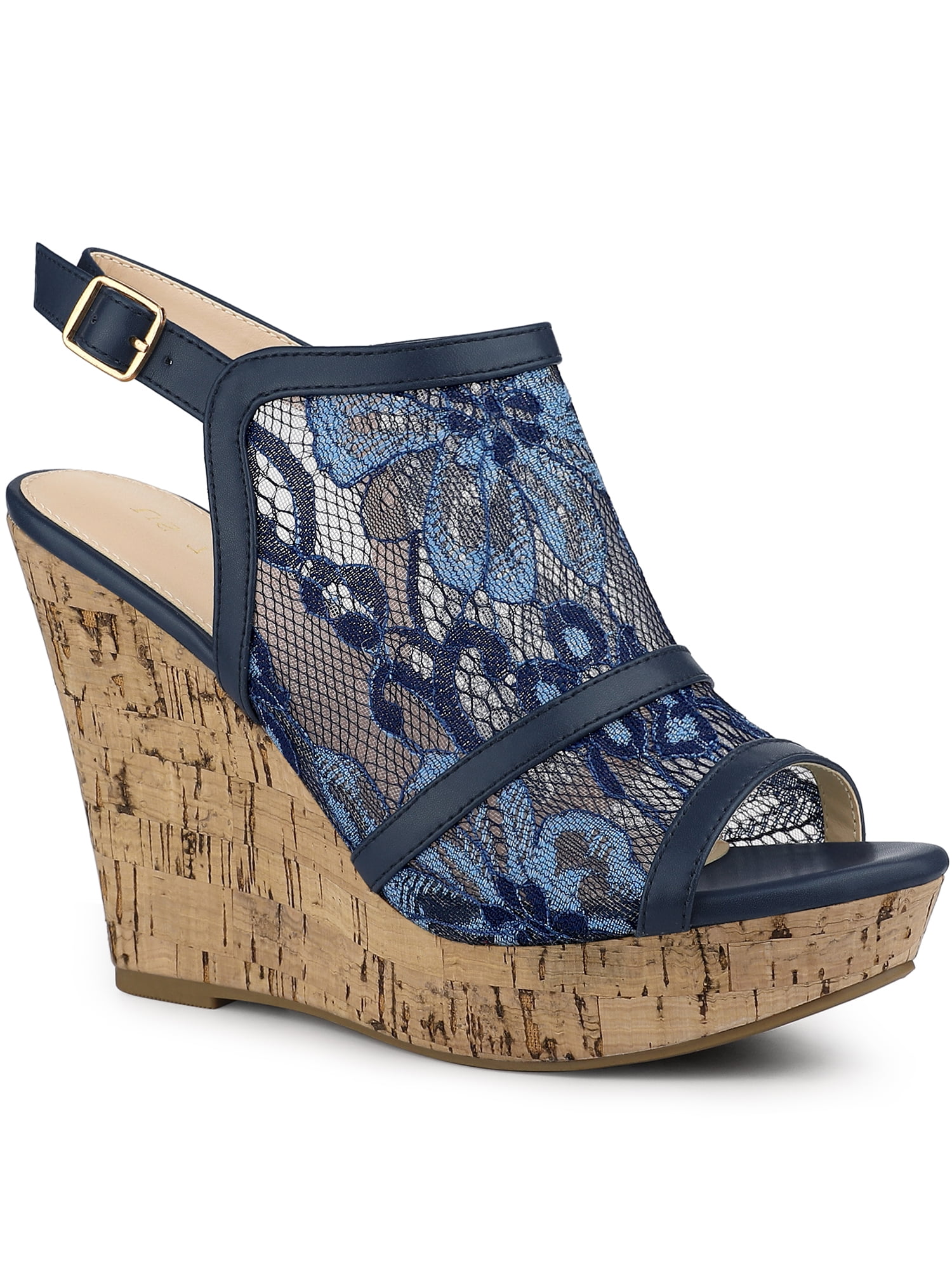 Women's Lace Up Wedge Heel Platform Slingback Strappy Sandals