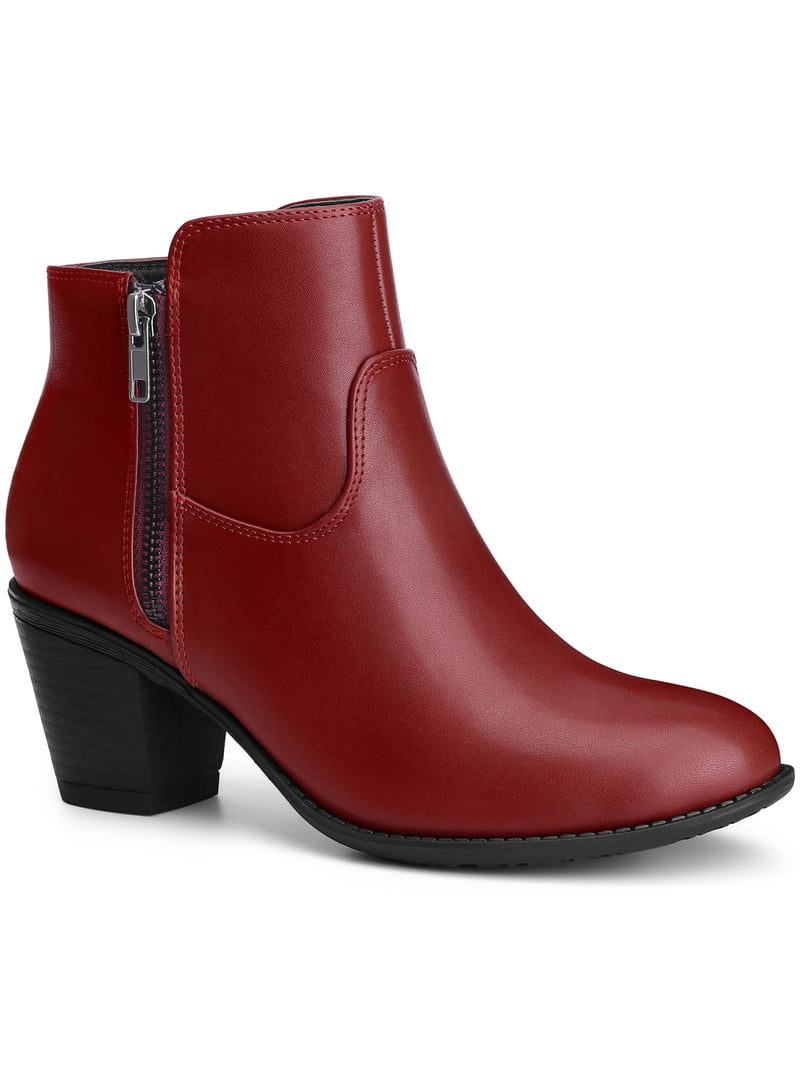 burgundy dress boots for women Heeled Knee-High Boots