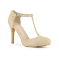 thumbnail image 1 of BLISSFUL STEP Women's Mary Jane Stiletto Heel T-Strap Dress Pumps Beige 6.5, 1 of 6