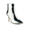 thumbnail image 1 of BLISSFUL STEP Mirror Leather Stiletto Heels Ankle Boots for Women Silver 6, 1 of 4