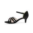 thumbnail image 1 of BLISSFUL STEP Open Toe Cross Strap Kitten Heels Sandals for Women Black 6, 1 of 8
