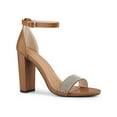 thumbnail image 1 of BLISSFUL STEP Open Toe Rhines Ankle Strap Block Heel Sandals for Women, 1 of 5