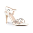 thumbnail image 1 of BLISSFUL STEP Open Toe Rhinestone Heel Slingback Stiletto Heels Sandals for Women White (Size 7), 1 of 7
