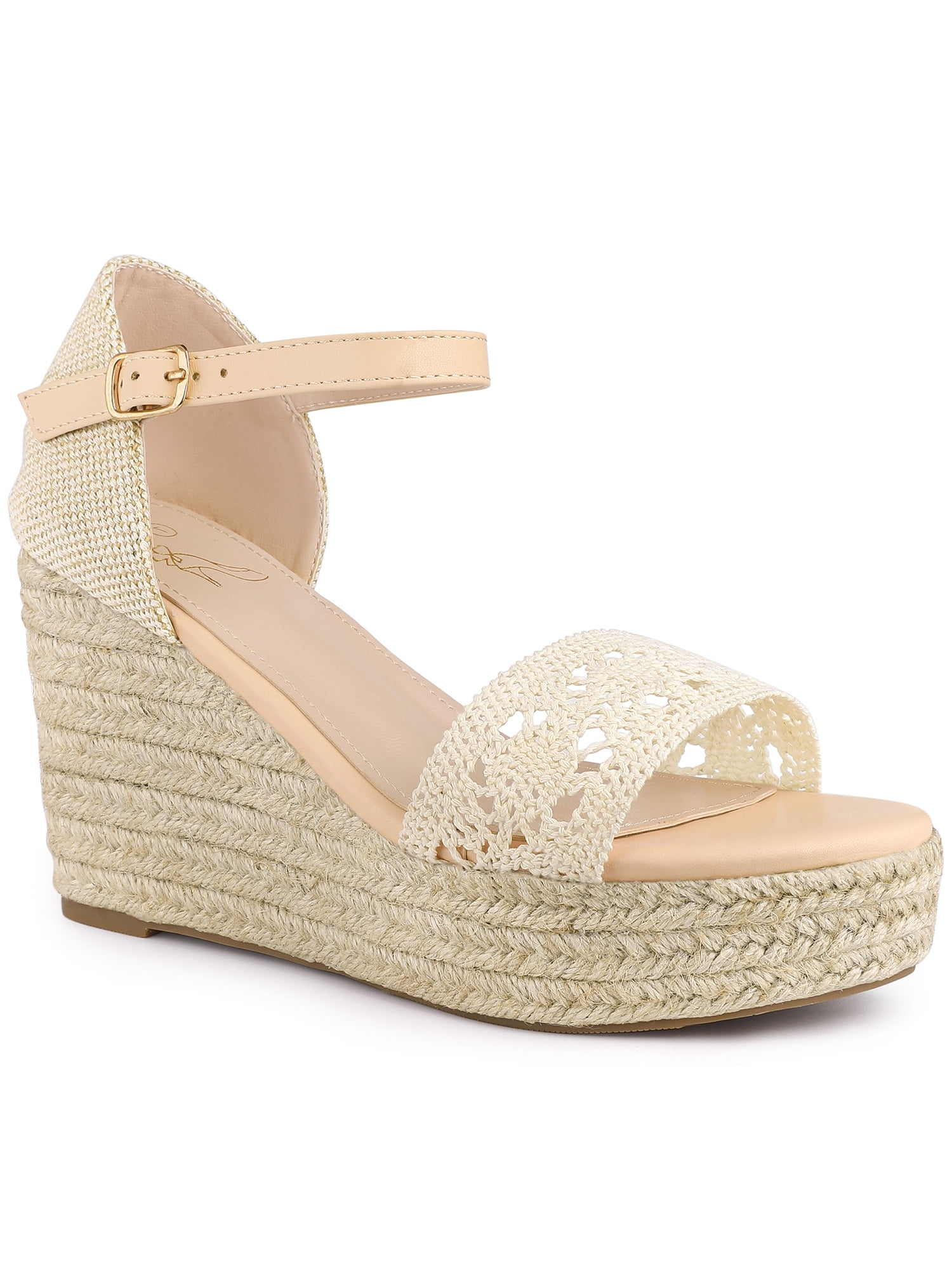Perphy Women's Espadrille Platform Wedge Sandals | 3.9” Heel, Lace-Up Faux Suede – Black, Beige, Pink, Brown