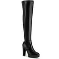 thumbnail image 1 of BLISSFUL STEP Platform Chunky Heels Over the Knee High Boots for Women, 1 of 5