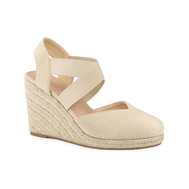 DREAM PAIRS Women's Espadrille Wedge Sandals - Ankle Strap Closed Toe Heels